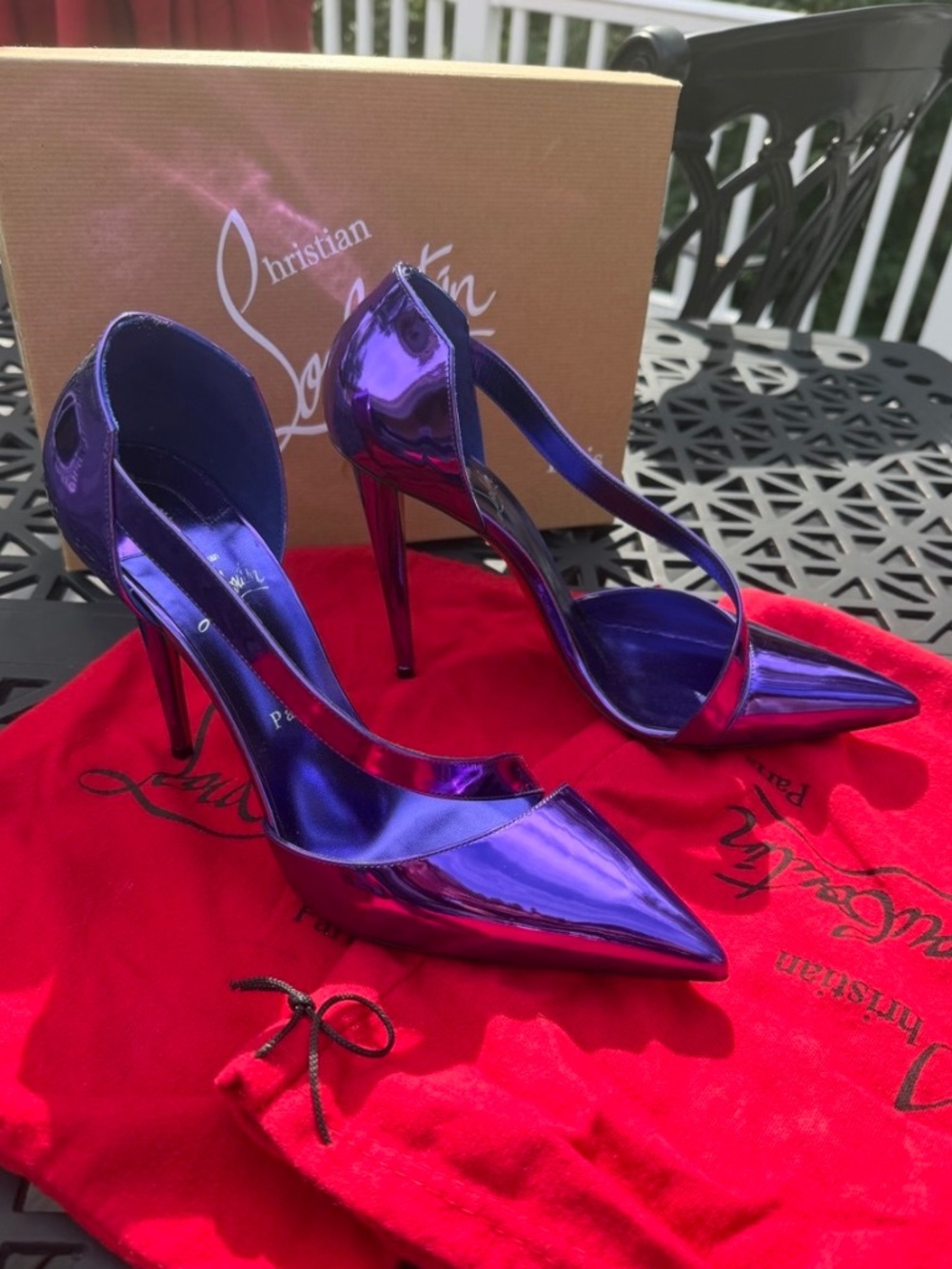 Christian Louboutin Patent Astridal 100 Pumps 40.5 color Elektra/Metalic Purple